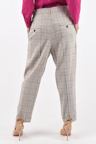 Pantaloni District Check LOWEA a 2 Pinces