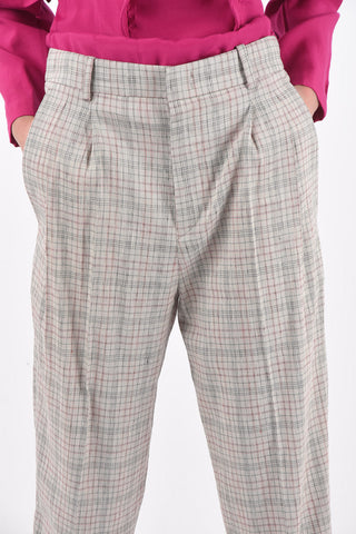 Pantaloni District Check LOWEA a 2 Pinces