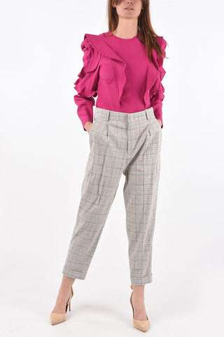 Pantaloni District Check LOWEA a 2 Pinces
