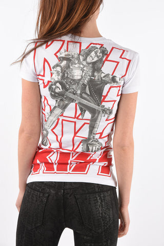 COUTURE KISS crew-neck t-shirt with with Rhinestone Embellishment on the front
