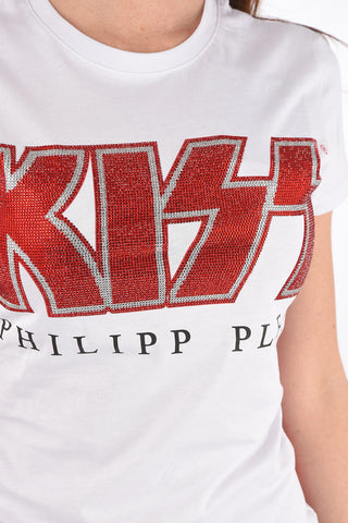 COUTURE KISS crew-neck t-shirt with with Rhinestone Embellishment on the front