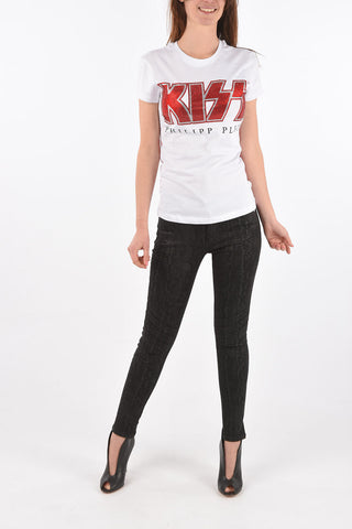 COUTURE KISS crew-neck t-shirt with with Rhinestone Embellishment on the front
