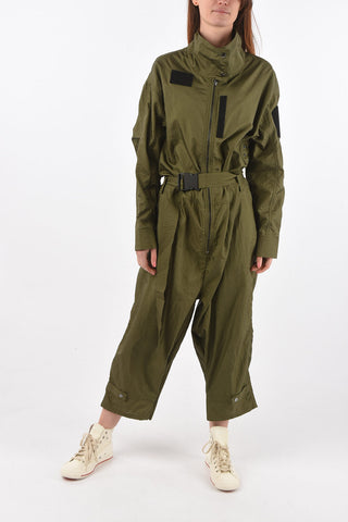 nylon J-CORAL utility jumpsuit with belt