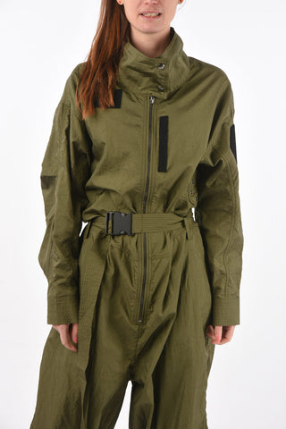nylon J-CORAL utility jumpsuit with belt