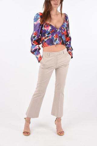 abstract print sweetheart neckline JONI crop top
