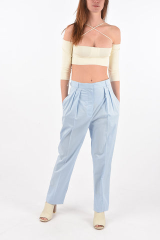 high-rise waist REYA double pleat trousers