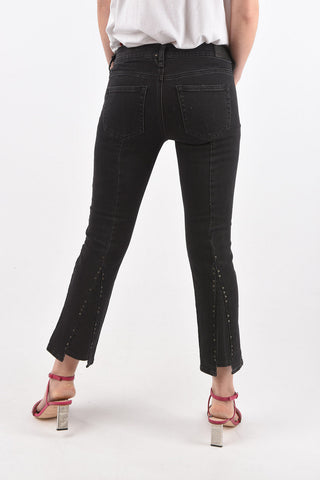 low waist D-EBBEY-KY bootcut jeans with studs details L32