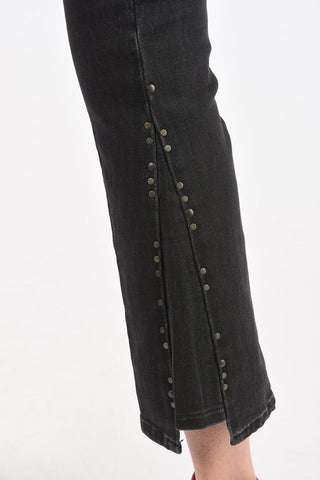 low waist D-EBBEY-KY bootcut jeans with studs details L32