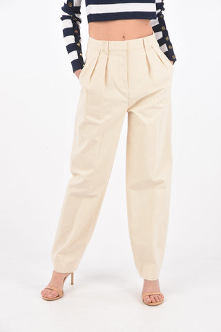 4 Pocket Double-pleated Cotton Pants
