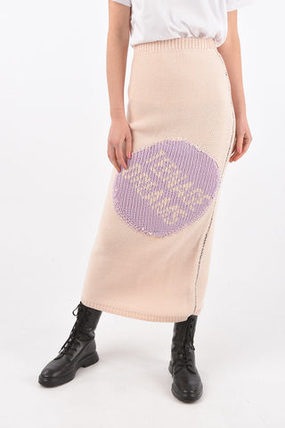high-rise waist knitted pencil skirt