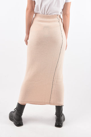 high-rise waist knitted pencil skirt