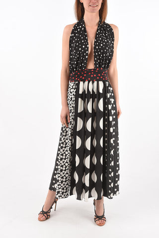 Polka Dot Silk Halter Dress