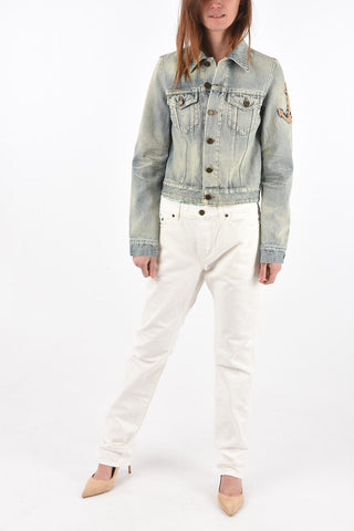 Lived-in Effect ANCHOR Cropped Denim Jacket
