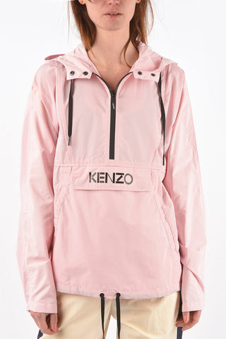 Logo Maxi Pocket Nylon Windbreaker with Half Zip