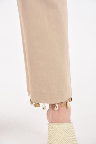 stretch cotton SANDY pants with shells on the bottom