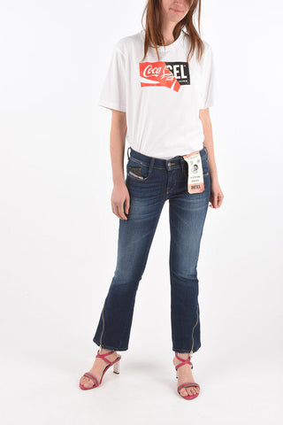 low waist D-EBBEY-KZ bootcut jeans with ankle zip L.32