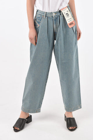 regular waist single pleat D-CONCIAS-SP boyfriend jeans with studs details L30