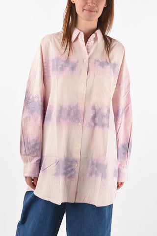camicia C-BRETTA a righe effetto tie dye con taschino