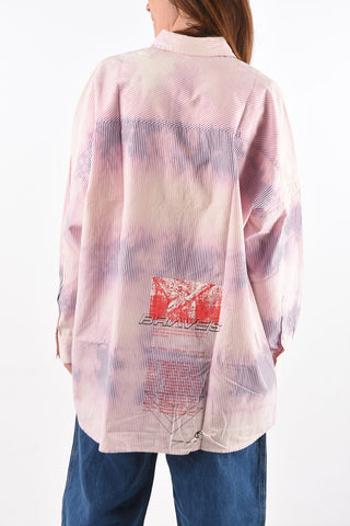 camicia C-BRETTA a righe effetto tie dye con taschino