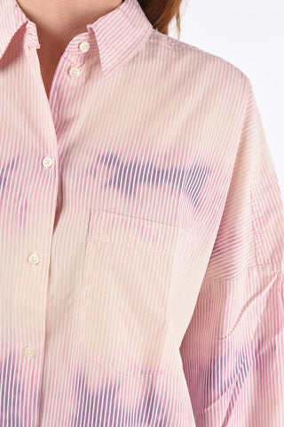 camicia C-BRETTA a righe effetto tie dye con taschino