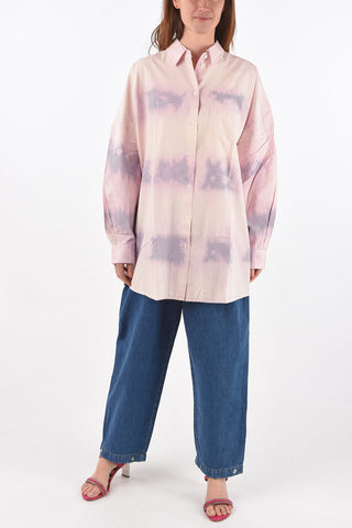 camicia C-BRETTA a righe effetto tie dye con taschino