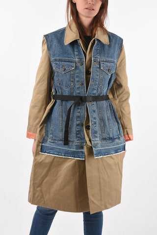 double layer W-CHARIE balmacaan coat with belt