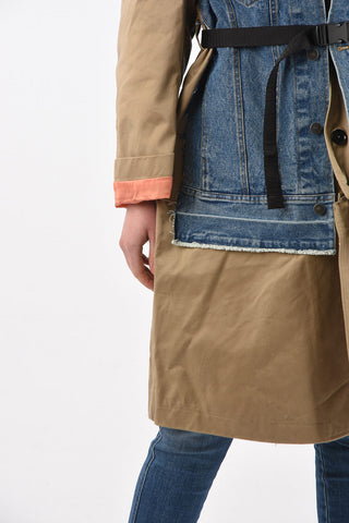double layer W-CHARIE balmacaan coat with belt