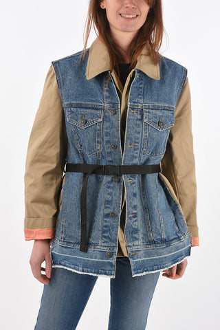 double layer W-CHARIE balmacaan coat with belt