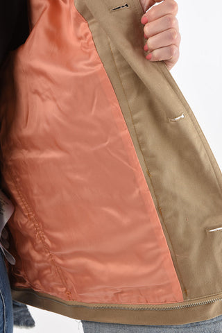 double layer W-CHARIE balmacaan coat with belt