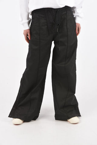 Coated Cotton D-JAYE-NE palazzo pants with ankle buttons