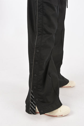 Coated Cotton D-JAYE-NE palazzo pants with ankle buttons