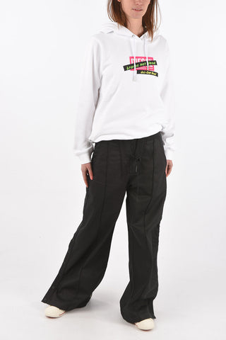Coated Cotton D-JAYE-NE palazzo pants with ankle buttons