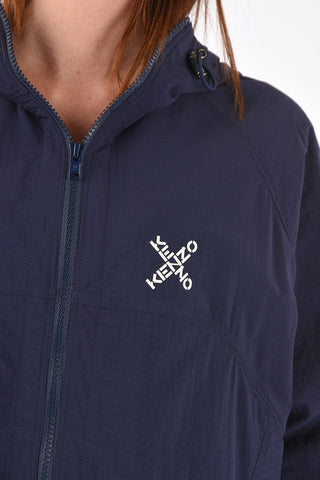 Hooded KENZO CROSS Nylon Parka with Drawstring