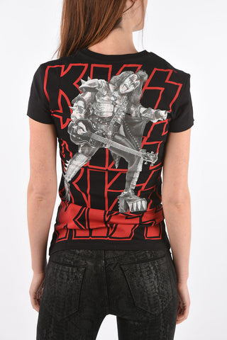 COUTURE KISS Crew Neck Printed T-Shirt with Crystals