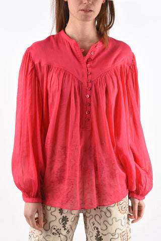 Puffed Sleeve KILEDIA Cotton Blend Blouse