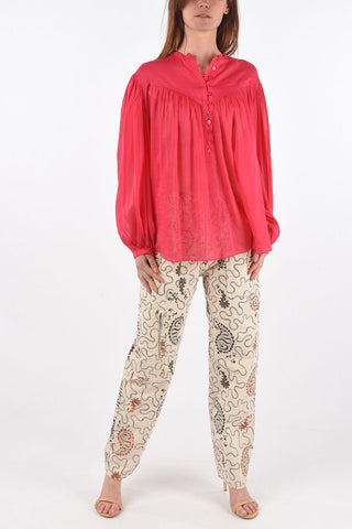 Puffed Sleeve KILEDIA Cotton Blend Blouse