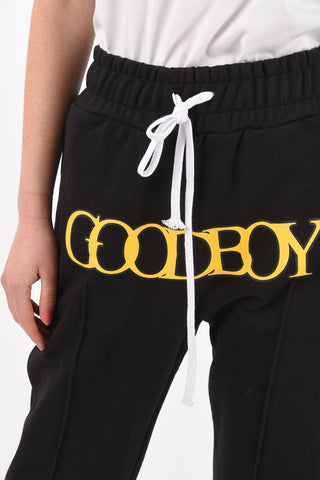 Low-crotch Joggers with Lettering Print
