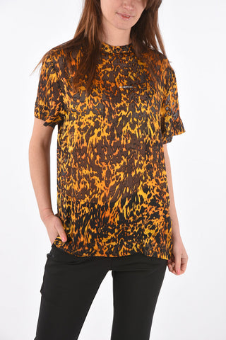 t-shirt girocollo stampa animalier 