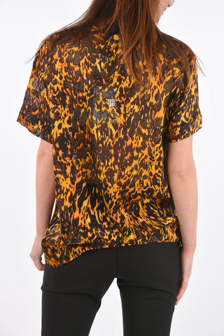 t-shirt girocollo stampa animalier 