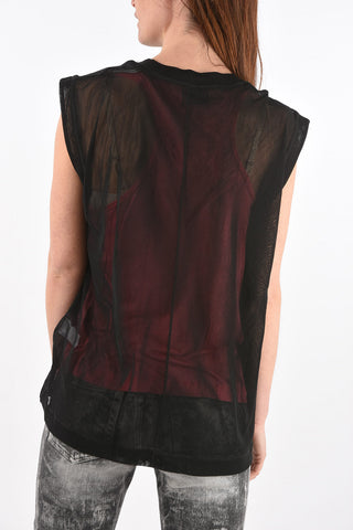sheer overlay T-SLICUT top