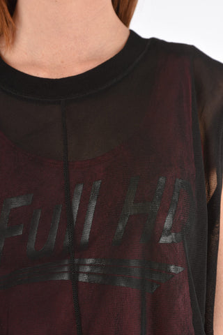 sheer overlay T-SLICUT top