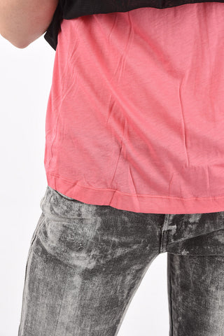 sheer overlay T-SLICUT top