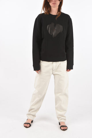 Crew Neck HEART Cotton Sweatshirt