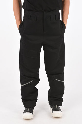 cotton low waist cargo pants with zip bottom