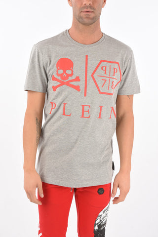T-Shirt Girocollo in Cotone con Logo Stampato