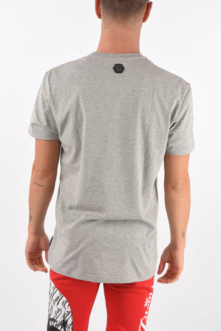 T-Shirt Girocollo in Cotone con Logo Stampato