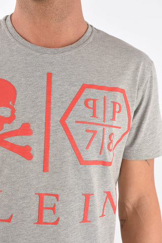 T-Shirt Girocollo in Cotone con Logo Stampato