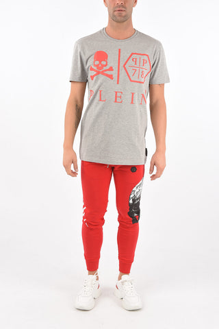 T-Shirt Girocollo in Cotone con Logo Stampato