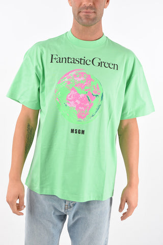 FANTASTIC GREEN Crew Neck Printed T-Shirt