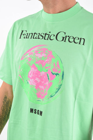FANTASTIC GREEN Crew Neck Printed T-Shirt